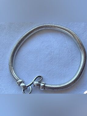 Solid Snake Chain Bracelet, Sterling Silver Round Snake Bracelet - 3 mm - 8 in.